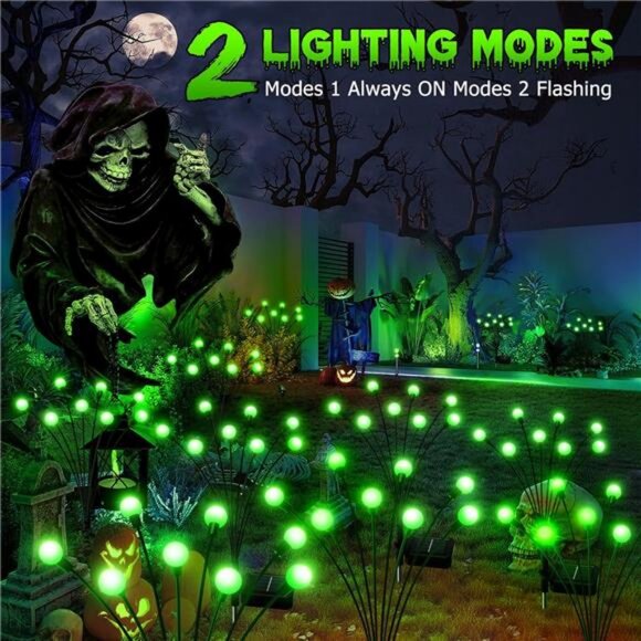 6Pack 48 LED Halloween Decorations Outdoor -Upgraded Swaying Solar Lights - Picture 7 of 8
